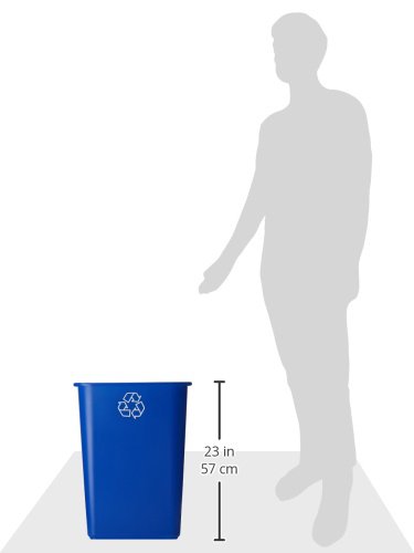 United Solutions EcoSense WB0069 Blue Plastic 41 Quart Recycling Indoor Wastebastket-10.25 Gallon EcoSense Blue Recycling Trash/Refuse Can in Blue