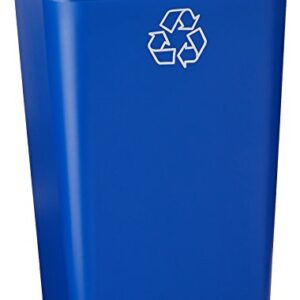 United Solutions EcoSense WB0069 Blue Plastic 41 Quart Recycling Indoor Wastebastket-10.25 Gallon EcoSense Blue Recycling Trash/Refuse Can in Blue