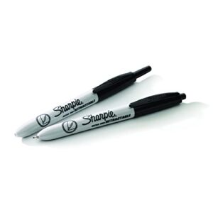 Sharpie 1735790 Retractable Permanent Markers, Ultra Fine Point, Black, 12 Count