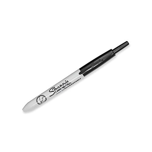 Sharpie 1735790 Retractable Permanent Markers, Ultra Fine Point, Black, 12 Count