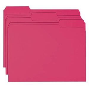 Smead Colored File Folder, 1/3-Cut Tab, Letter Size, Red, 100 per Box (12743)