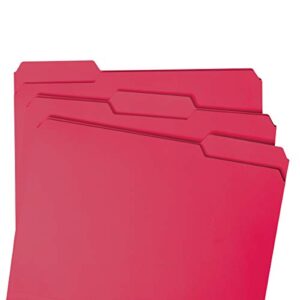Smead Colored File Folder, 1/3-Cut Tab, Letter Size, Red, 100 per Box (12743)