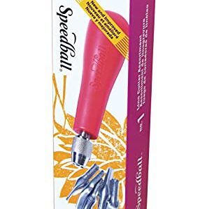 Speedball Linoleum Cutter Kit Assortment #1 - Linocut Carving Tools for Block Printing, Includes 5 Blades