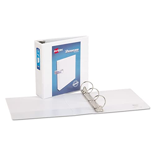 Avery Economy Showcase View 3 Ring Binder, 3" Round Rings, 1 White Binder (19751)