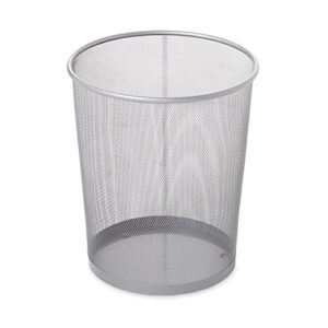 rubbermaid commercial concept collection mesh metal wastebasket/trash can/bin, 5 gal, silver (fgwmb20slv)