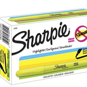 Sharpie Accent Pocket-Style Highlighters, Fluorescent Yellow , Chisel Tip, Dozen - 27025