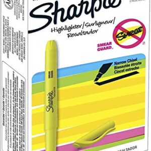 Sharpie Accent Pocket-Style Highlighters, Fluorescent Yellow , Chisel Tip, Dozen - 27025