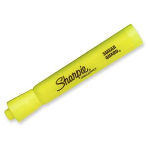 SHARPIE Tank Style Highlighters, Chisel Tip, Fluorescent Yellow, Box of 12