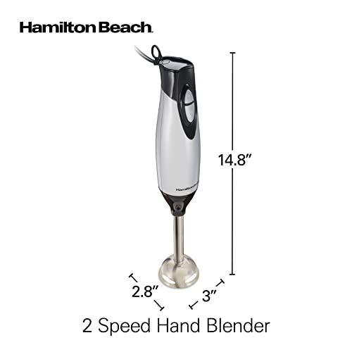 Hamilton Beach 4-in-1 Electric Immersion Hand Blender with Handheld Blending Stick, Whisk + 3-Cup Food & Vegetable Chopper Bowl, 2-Speeds, 225 Watts, Silver and Stainless Steel (59765)