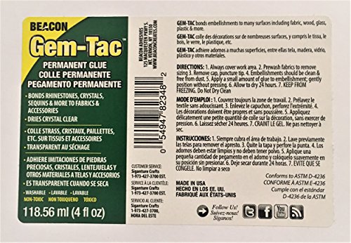 Beacon Gem-Tac Permanent Adhesive, 4-Ounce