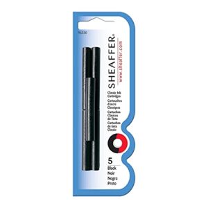 sheaffer classic fountain pen ink cartridges, black, 5-pack (96330)