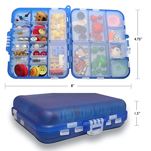 The Beadsmith Mini Travel Storage Box – 4.75 x 4.25 x 1.5 Inches – Storage Organizer with Multiple Compartments, Art Supply Organizers for Craft, Jewelry, Nail Art and More