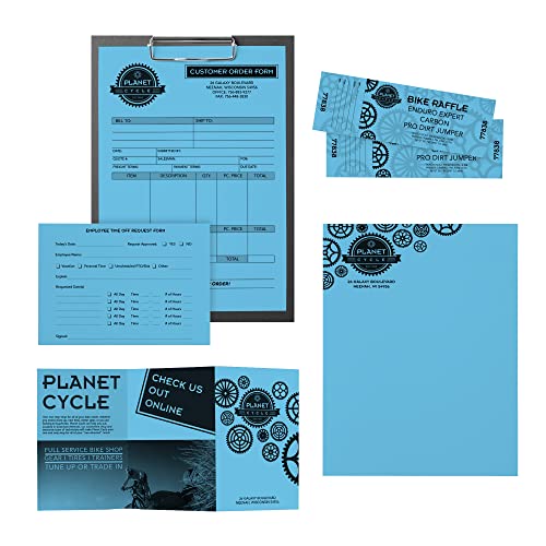 Neenah Astrobrights 30% Recycled Bright Color Paper, 8 1/2in x 11in, 24 Lb, FSC Certified, Lunar Blue, Ream Of 500 Sheets, 21528