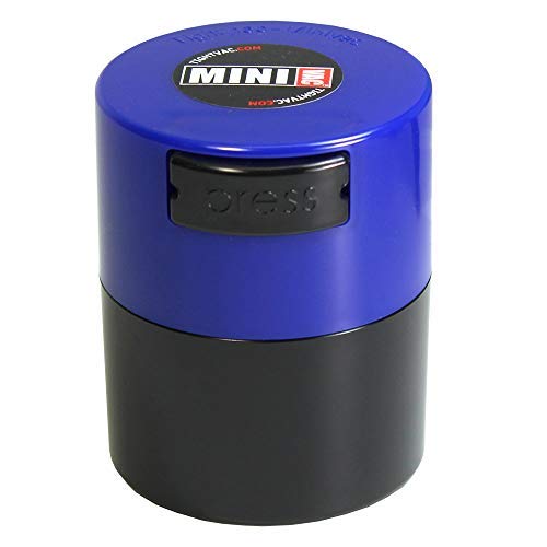 Minivac - 10g to 30 grams Vacuum Sealed Container - D Blue Cap & Black Body