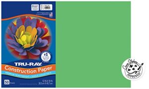 pacon tru-ray heavyweight construction paper, festive green, 12″ x 18″, 50 sheets