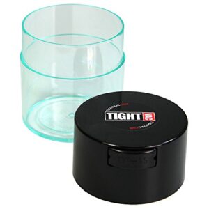 Tightvac - 1/2 oz to 3 ounce Airtight Multi-Use Vacuum Seal Portable Storage Container for Dry Goods, Food, and Herbs - Black Cap & Clear Body