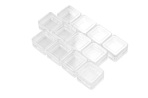 SE 12 Stackable Square Plastic Containers - 8741BB