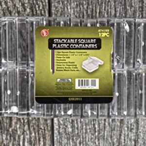 SE 12 Stackable Square Plastic Containers - 8741BB