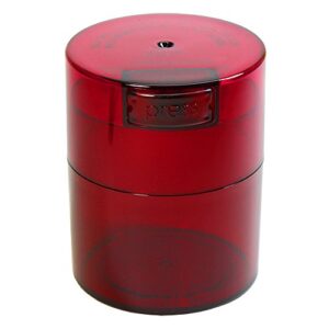 tightvac – 1/2 oz to 3 ounce airtight multi-use vacuum seal portable storage container for dry goods, food, and herbs – red tint