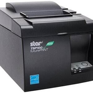 Star MicronicsTSP143IIU GRY US ECO - Thermal Receipt Printer - Cutter - USB - Gray - Internal Power Supply and Cable Included