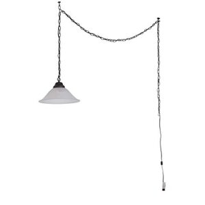 Design House 517664 Millbridge Traditional 1 Indoor Hanging Swag Light with Alabaster Glass Shade for Living Dining Room Bar Area, Oil Rubbed Bronze