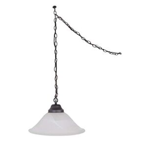 Design House 517664 Millbridge Traditional 1 Indoor Hanging Swag Light with Alabaster Glass Shade for Living Dining Room Bar Area, Oil Rubbed Bronze