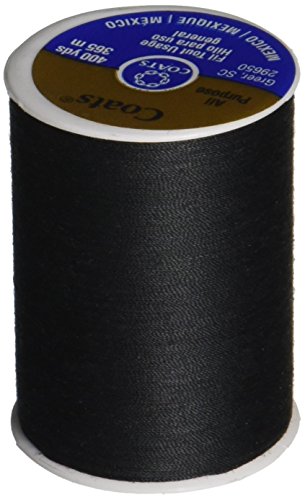 COATS Dual Duty All-Purpose Thread, 400 Yards/1 Spool of Yarn, Black