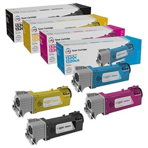 ld products compatible toner cartridge replacements for dell color laser 1320c high yield (1 ku052 black, 1 ku053 cyan, 1 ku055 magenta, 1 ku054 yellow, 4-pack)