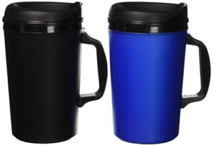 thermoserv 2 foam insulated coffee mugs 34 oz (1) blue & (1) black