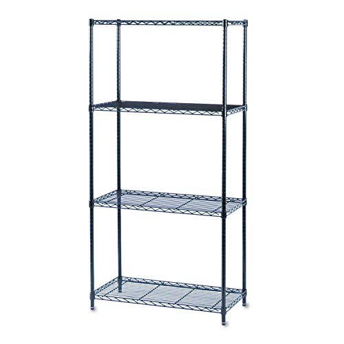 Safco Products 5276BL Commercial Wire Shelving 36" W x 18" D Basic Unit (Extra Shelves 5243BL Sold Separately), Black