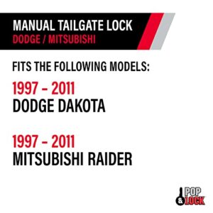 Pop & Lock - PL3600 Black Manual Tailgate Lock for Dodge Dakota and Mitsubishi Raider