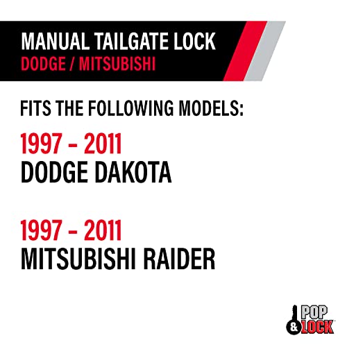 Pop & Lock - PL3600 Black Manual Tailgate Lock for Dodge Dakota and Mitsubishi Raider