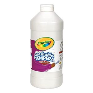 Crayola Washable Tempera Paint, White Paint for Kids, 16 Ounces