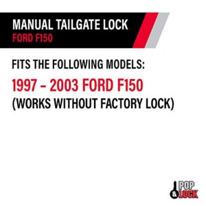 Pop & Lock PL2500 Black Manual Tailgate Lock for Ford (Works Without Factory Lock)