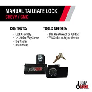 Pop & Lock PL1050 Black Manual Tailgate Lock for Chevy/GMC