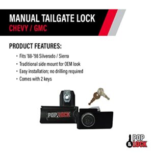 Pop & Lock PL1050 Black Manual Tailgate Lock for Chevy/GMC