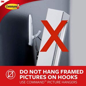 Command Jumbo Utility Hooks, Damage Free Hanging Wall Hooks with Adhesive Strips, No Tools Wall Hooks for Hanging Decorations in Living Spaces, 1 White Hook and 4 Command Strips