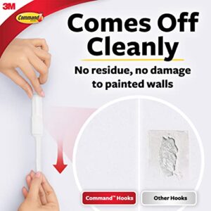 Command Medium Utility Hooks, Damage Free Hanging Wall Hooks with Adhesive Strips, No Tools Wall Hooks for Hanging Christmas Organizers, 2 White Hooks and 4 Command Strips