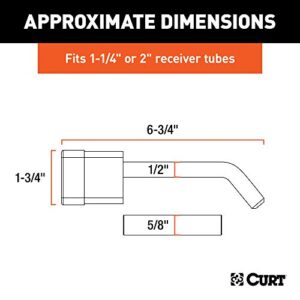 CURT 23024 Trailer Hitch Lock, 1/2-Inch Pin Diameter, 5/8-Inch Adapter, Fits 1-1/4 or 2-Inch Receiver