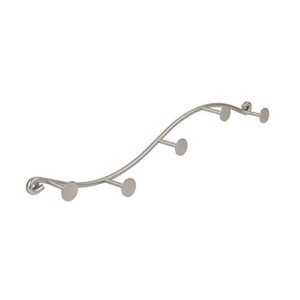 Spectrum Sweep Wall Mount 5-Hook Rack (Satin Nickel) - Wire Storage for Entryway, Bathroom, Backpack, Coat, Jacket, Purse, Belt, Robe, & More/Home Décor & Apartment Essential