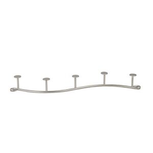 Spectrum Sweep Wall Mount 5-Hook Rack (Satin Nickel) - Wire Storage for Entryway, Bathroom, Backpack, Coat, Jacket, Purse, Belt, Robe, & More/Home Décor & Apartment Essential