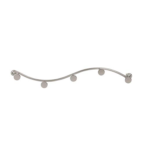 Spectrum Sweep Wall Mount 5-Hook Rack (Satin Nickel) - Wire Storage for Entryway, Bathroom, Backpack, Coat, Jacket, Purse, Belt, Robe, & More/Home Décor & Apartment Essential