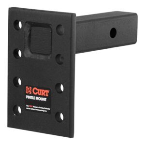 CURT 48328 Adjustable Pintle Mount for 2-Inch Hitch Receiver, 15,000 lbs, 6-1/2-Inch Drop, 6-Inch Length, Carbide Black Powder Coat