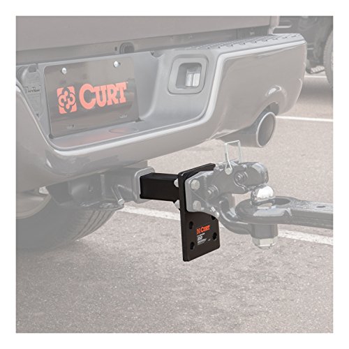 CURT 48328 Adjustable Pintle Mount for 2-Inch Hitch Receiver, 15,000 lbs, 6-1/2-Inch Drop, 6-Inch Length, Carbide Black Powder Coat