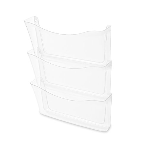 Rubbermaid Unbreakable Expandable Three-Pocket Wall File Set, Clear (65976)