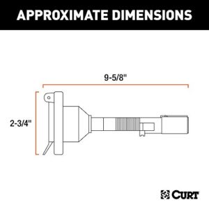 CURT 57667 6-Way Round Vehicle-Side to 7-Way RV Blade Trailer Wiring Adapter , Black