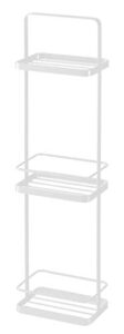 yamazaki home wire standing bath shelf baskets | steel | tall | shower caddy, white