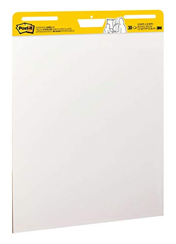 Post-it Super Sticky Easel Pad, 25 in x 30 in, White, 30 Sheets/Pad, 2 Pad/Pack, Large White Premium Self Stick Flip Chart Paper, Sticking Power (559)