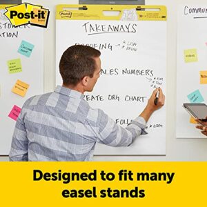 Post-it Super Sticky Easel Pad, 25 in x 30 in, White, 30 Sheets/Pad, 2 Pad/Pack, Large White Premium Self Stick Flip Chart Paper, Sticking Power (559)