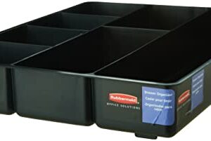 Rubbermaid Extra Deep Desk Drawer Director Tray, Plastic, 11.875 x 15 x 2.5 Inches, Black